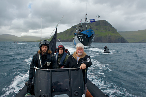 Paul Watson (left) in the Faroe Islands, 2011. Photo credit: Sea Shepherd